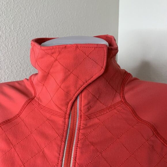 Lululemon Toasty Tech Quilted Elbow Love Red Coral 1/2 Zip Jacket Coat Sz 2 - Picture 12 of 14